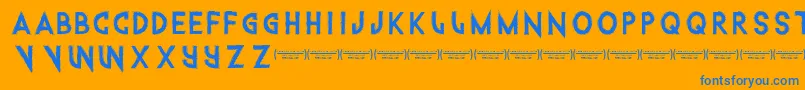 Intothegatorpit Font – Blue Fonts on Orange Background