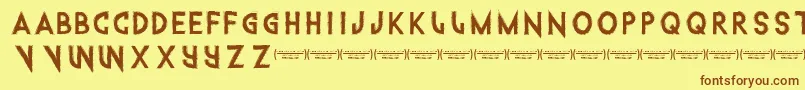 Intothegatorpit Font – Brown Fonts on Yellow Background