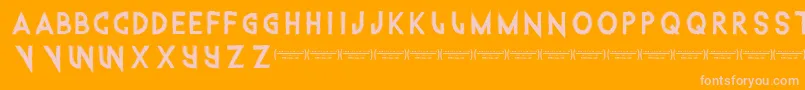 Intothegatorpit Font – Pink Fonts on Orange Background