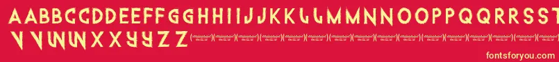 Intothegatorpit Font – Yellow Fonts on Red Background