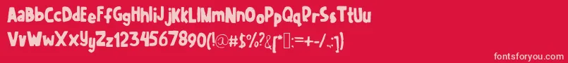 Juliagbooth Font – Pink Fonts on Red Background