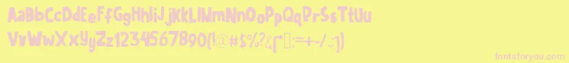 Juliagbooth Font – Pink Fonts on Yellow Background