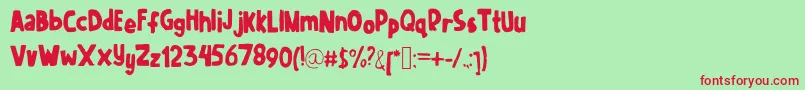 Juliagbooth Font – Red Fonts on Green Background