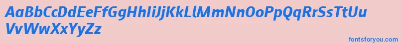 フォントAugustsans76bolditalic – ピンクの背景に青い文字