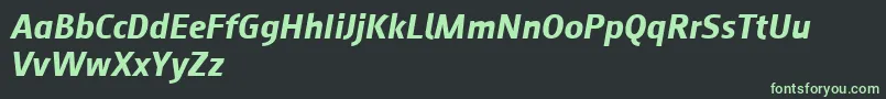 Augustsans76bolditalic-fontti – vihreät fontit mustalla taustalla