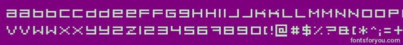 PixeldustExpanded Font – Green Fonts on Purple Background