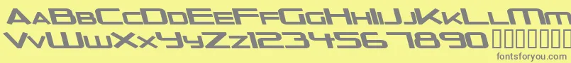 OuterLimitsSolidExtendedItalic Font – Gray Fonts on Yellow Background