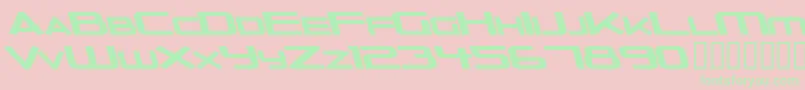 OuterLimitsSolidExtendedItalic Font – Green Fonts on Pink Background