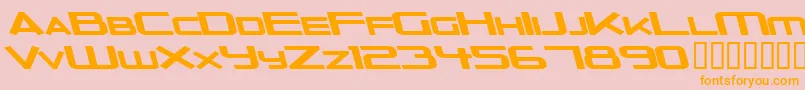 Lisätietoja OuterLimitsSolidExtendedItalic-fontista OuterLimitsSolidExtendedItalic-fontti – oranssit fontit vaaleanpunaisella taustalla
