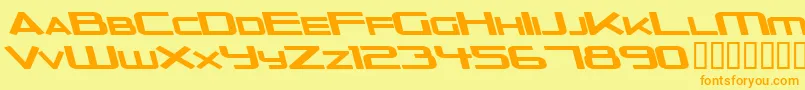 OuterLimitsSolidExtendedItalic Font – Orange Fonts on Yellow Background