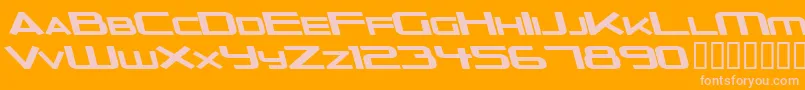 OuterLimitsSolidExtendedItalic-fontti – vaaleanpunaiset fontit oranssilla taustalla