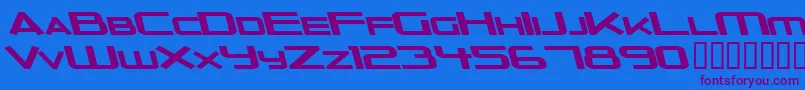 OuterLimitsSolidExtendedItalic Font – Purple Fonts on Blue Background