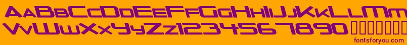 OuterLimitsSolidExtendedItalic Font – Purple Fonts on Orange Background