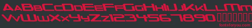 OuterLimitsSolidExtendedItalic Font – Red Fonts on Black Background