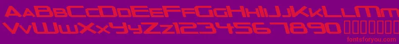 OuterLimitsSolidExtendedItalic Font – Red Fonts on Purple Background