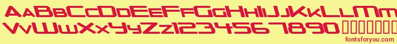 OuterLimitsSolidExtendedItalic Font – Red Fonts on Yellow Background