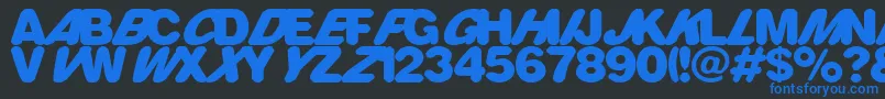 Więcej informacji o czcionce RounderMultistyled Czcionka RounderMultistyled – niebieskie czcionki na czarnym tle
