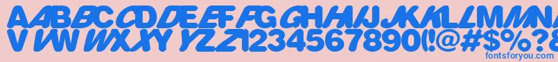 RounderMultistyled Font – Blue Fonts on Pink Background