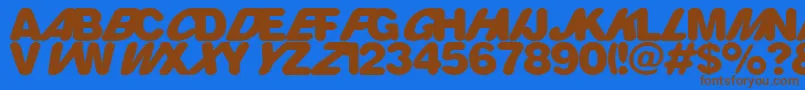 RounderMultistyled Font – Brown Fonts on Blue Background