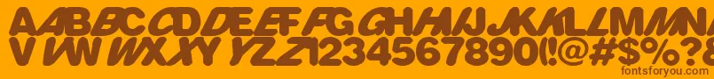 RounderMultistyled Font – Brown Fonts on Orange Background