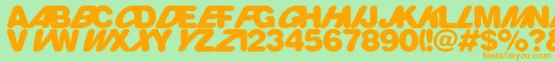 RounderMultistyled Font – Orange Fonts on Green Background