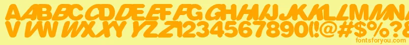 RounderMultistyled Font – Orange Fonts on Yellow Background