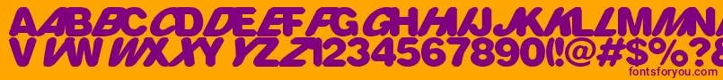 RounderMultistyled Font – Purple Fonts on Orange Background
