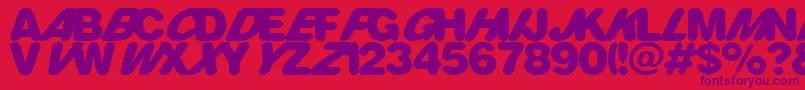 RounderMultistyled Font – Purple Fonts on Red Background