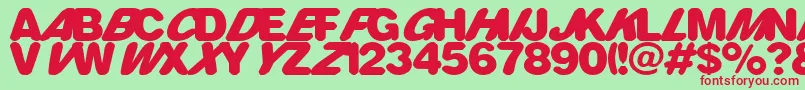 RounderMultistyled Font – Red Fonts on Green Background