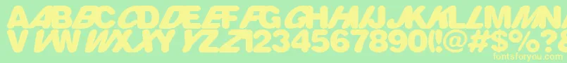 RounderMultistyled Font – Yellow Fonts on Green Background