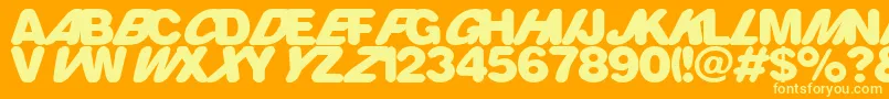 RounderMultistyled Font – Yellow Fonts on Orange Background