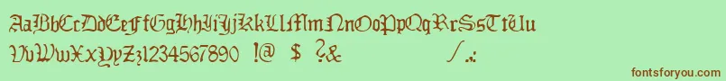 DeadlyBreakfast Font – Brown Fonts on Green Background