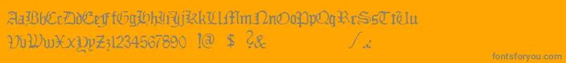 DeadlyBreakfast-Schriftart – Graue Schriften auf orangefarbenem Hintergrund