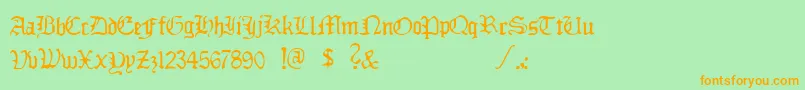 DeadlyBreakfast Font – Orange Fonts on Green Background