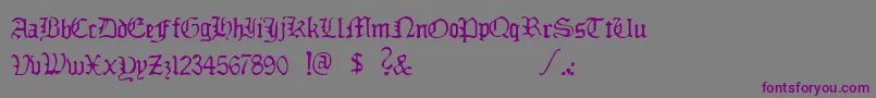 DeadlyBreakfast-Schriftart – Violette Schriften auf grauem Hintergrund