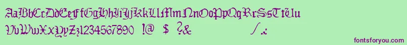 DeadlyBreakfast Font – Purple Fonts on Green Background