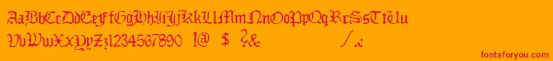 DeadlyBreakfast Font – Red Fonts on Orange Background