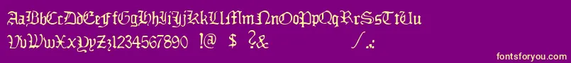 DeadlyBreakfast Font – Yellow Fonts on Purple Background