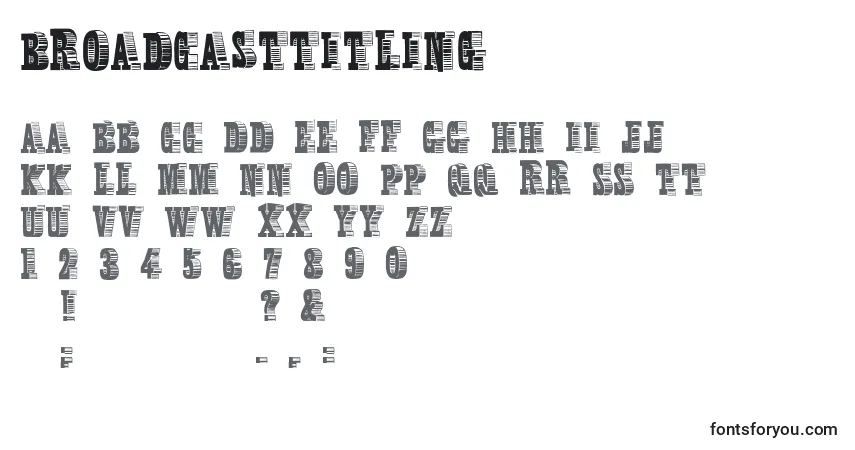 Broadcasttitling Font – alphabet, numbers, special characters
