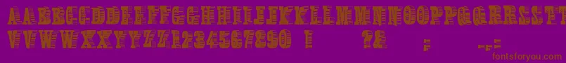 Weitere Informationen zur Broadcasttitling-Schriftart Broadcasttitling-Schriftart – Braune Schriften auf violettem Hintergrund