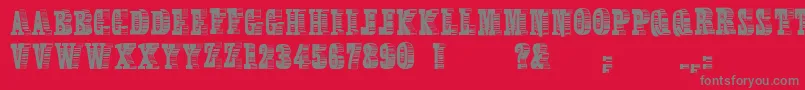 Broadcasttitling Font – Gray Fonts on Red Background