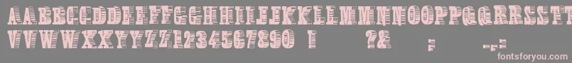 Broadcasttitling-Schriftart – Rosa Schriften auf grauem Hintergrund