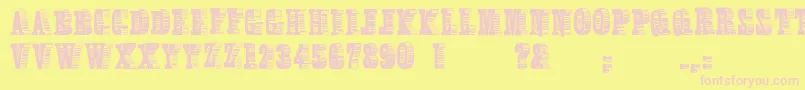 Broadcasttitling Font – Pink Fonts on Yellow Background