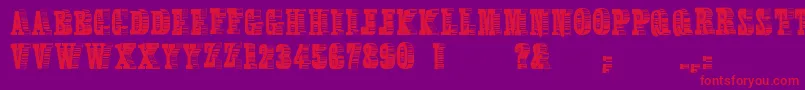 Broadcasttitling Font – Red Fonts on Purple Background