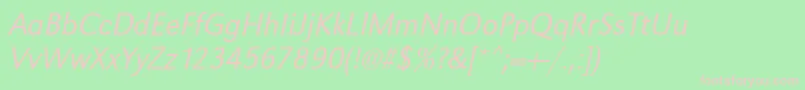 UrwgrotesktlignarOblique Font – Pink Fonts on Green Background
