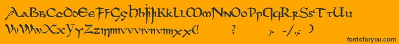 Dsuncialfunnyc-Schriftart – Schwarze Schriften auf orangefarbenem Hintergrund