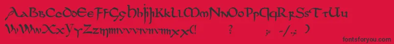 Dsuncialfunnyc-fontti – mustat fontit punaisella taustalla