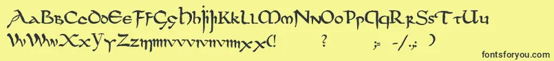 Dsuncialfunnyc-Schriftart – Schwarze Schriften auf gelbem Hintergrund
