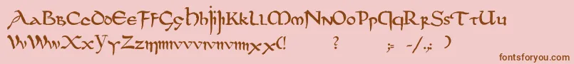 Dsuncialfunnyc-Schriftart – Braune Schriften auf rosa Hintergrund