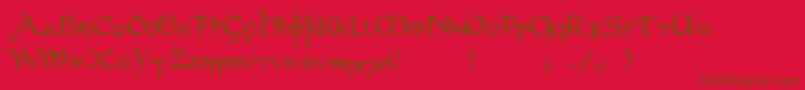 フォントDsuncialfunnyc – 赤い背景に茶色の文字